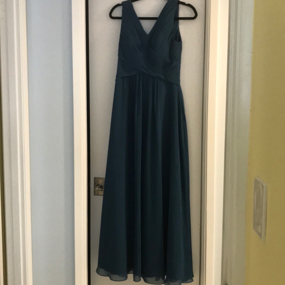 Azazie ink blue bridesmaid dress